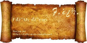 Fáth Áron névjegykártya